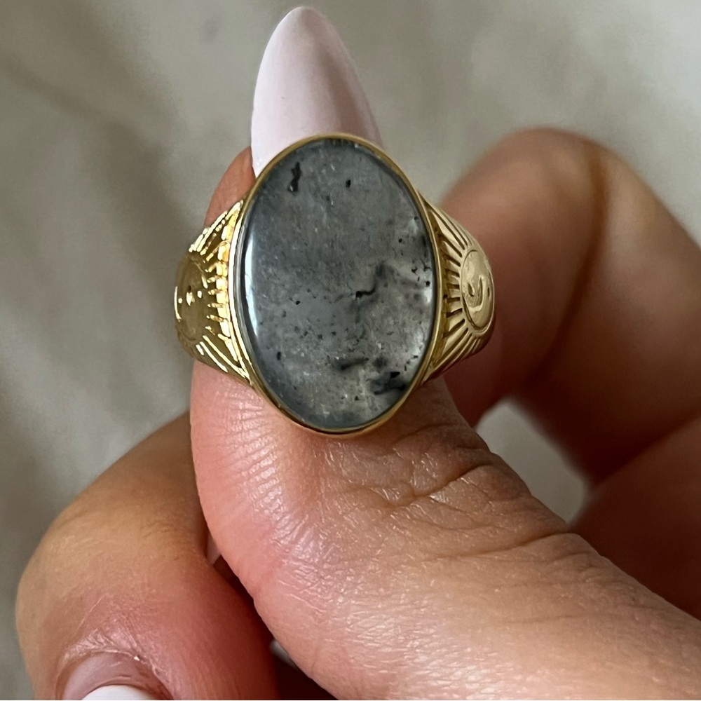 Gorjana labradorite gemstone ring